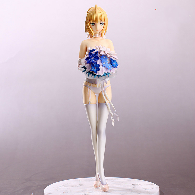 Anime Fatestay Night Saber 10th Anniversary Wedding Dress Pvc Figure