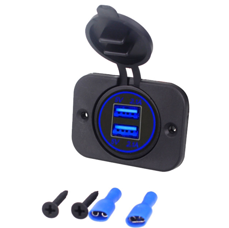 Chargeur Voiture Universel Moto RV Yacht Double USB 4.2A Modifié 12-24V LED - Photo 8 sur 10