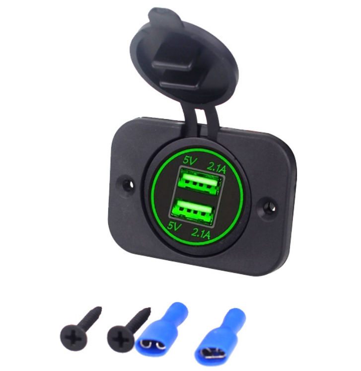 Chargeur Voiture Universel Moto RV Yacht Double USB 4.2A Modifié 12-24V LED - Photo 10 sur 10