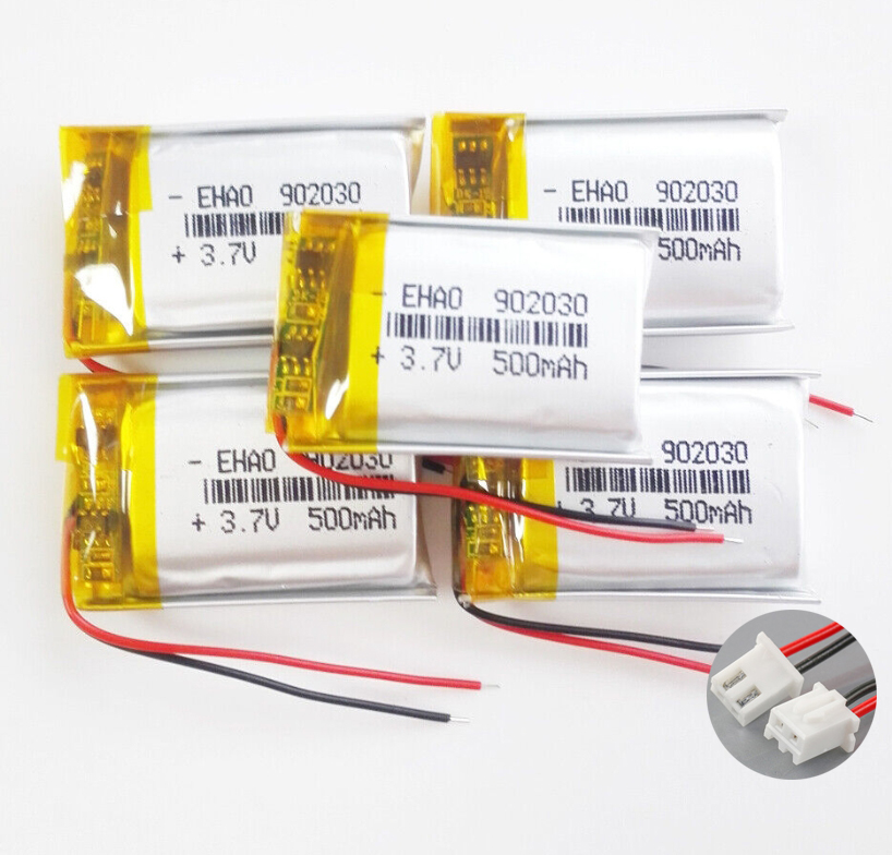 5 Stück 3.7V 500mAh Lipo-Polymer-Akku für Mp3 GPS-Kamera 902030 - Picture 8 of 8