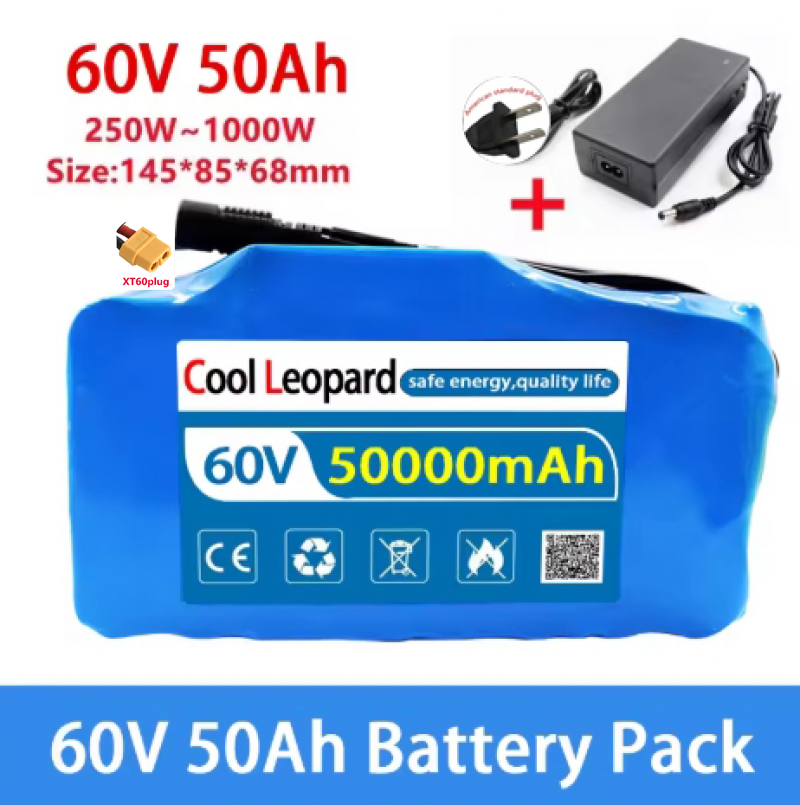 Nuevo paquete de baterías 60V 16S2P 50Ah 67,2V con baterías BMS + enchufe cargador - Imagen 8 de 11
