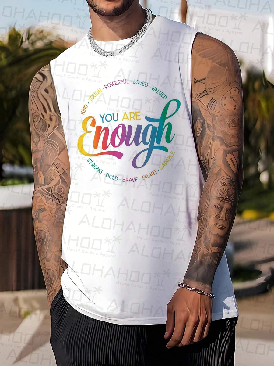 Men's Pride Rainbow You Are Enough Tank Top T-Shirt