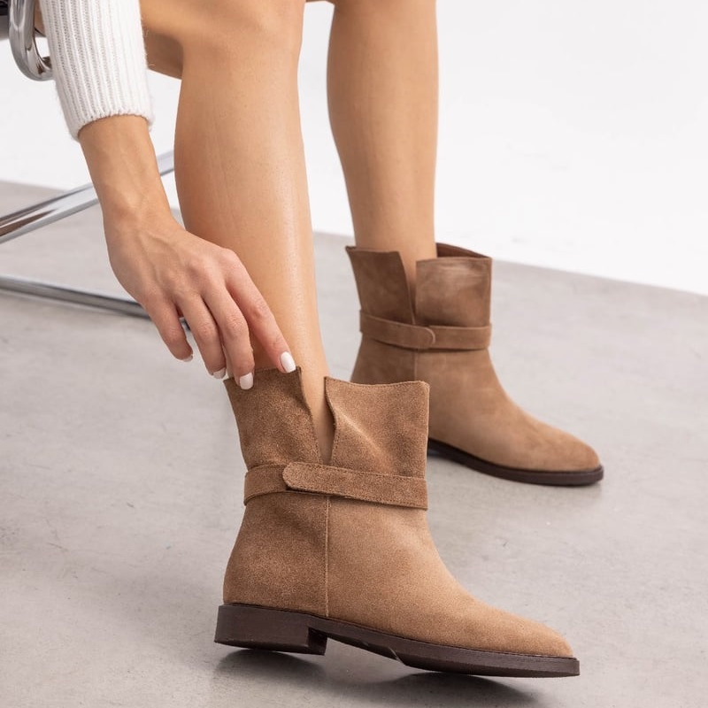 BASIC LIGHT BROWN SUEDE BOOTS BROWN (1)