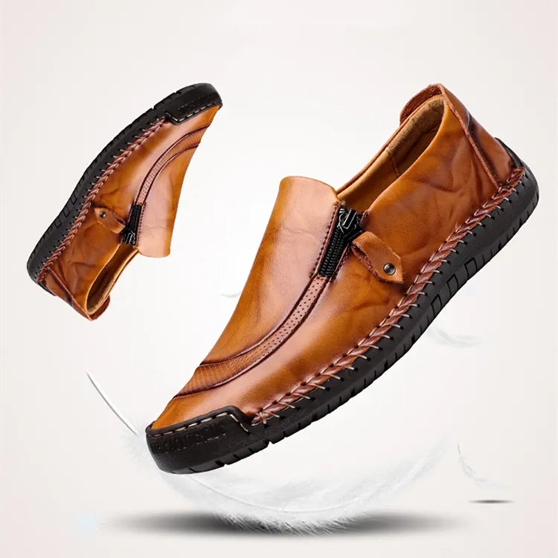 ?LAST DAY PROMOTION 75_ OFF ?MEN'S HANDMADE SIDE ZIPPER CASUAL COMFORTABLE LEATHER LOAFERS (2)