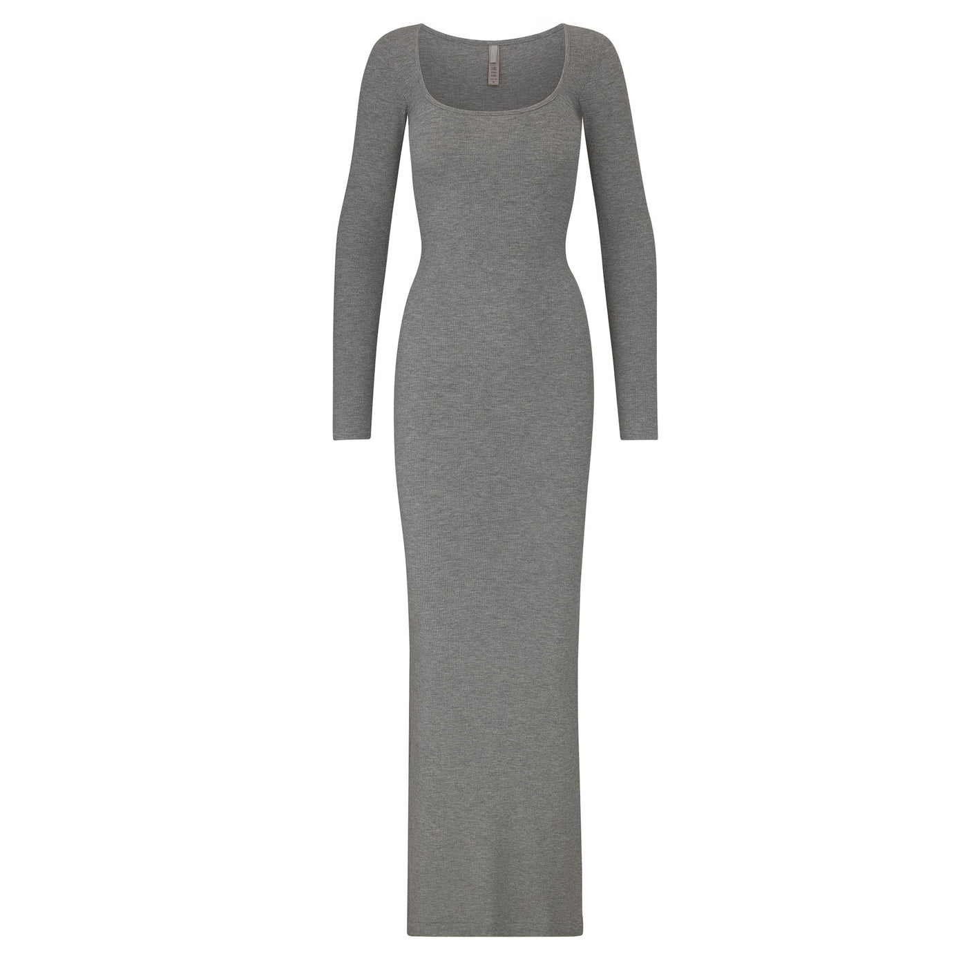 SOFT LOUNGE LONG SLEEVE DRESS _ HEATHER GREY_yythkg