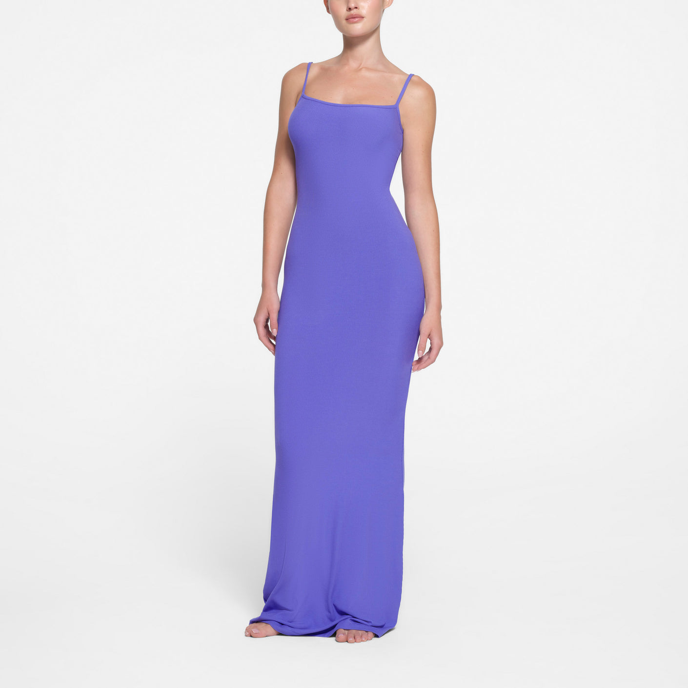 SOFT LOUNGE LONG SLIP DRESS _ TANZANITE ON A