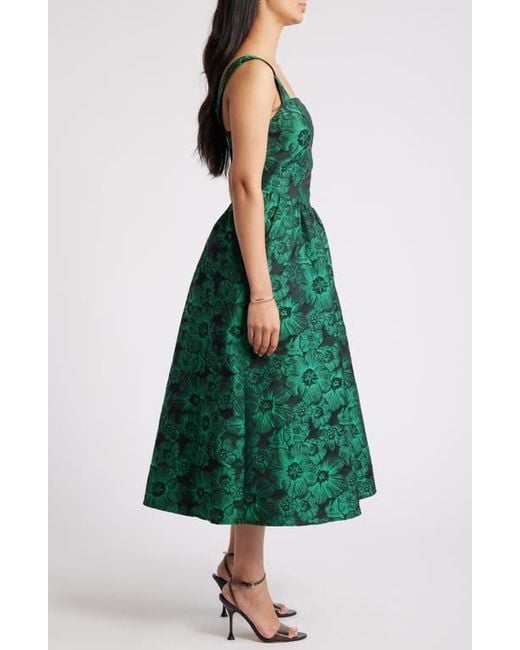 chelsea28-Hunter-Green-Sleeveless-Brocade-Midi-Dress (1)