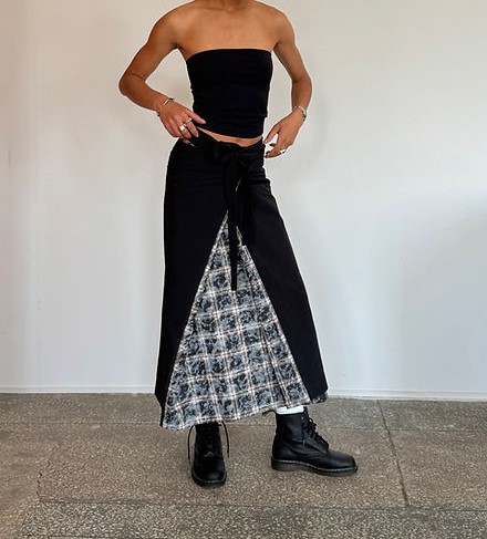 Plaid kimono skirt (2)