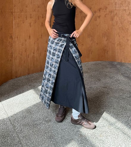 Plaid kimono skirt (1)