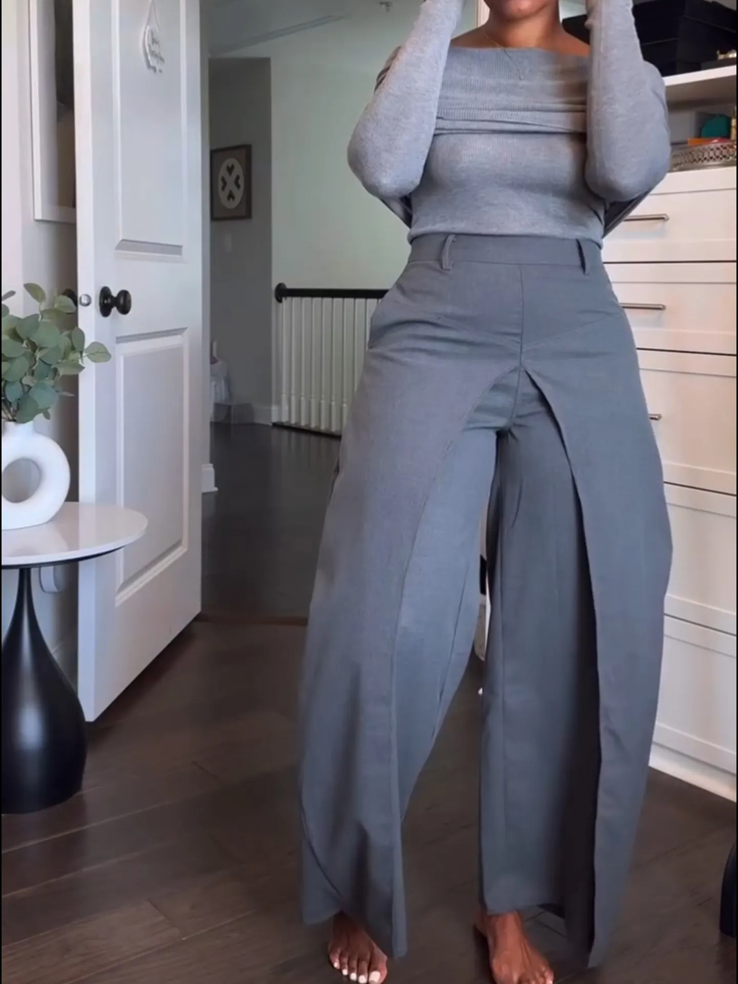 Three-dimensional Deconstructed Wide-leg Pants