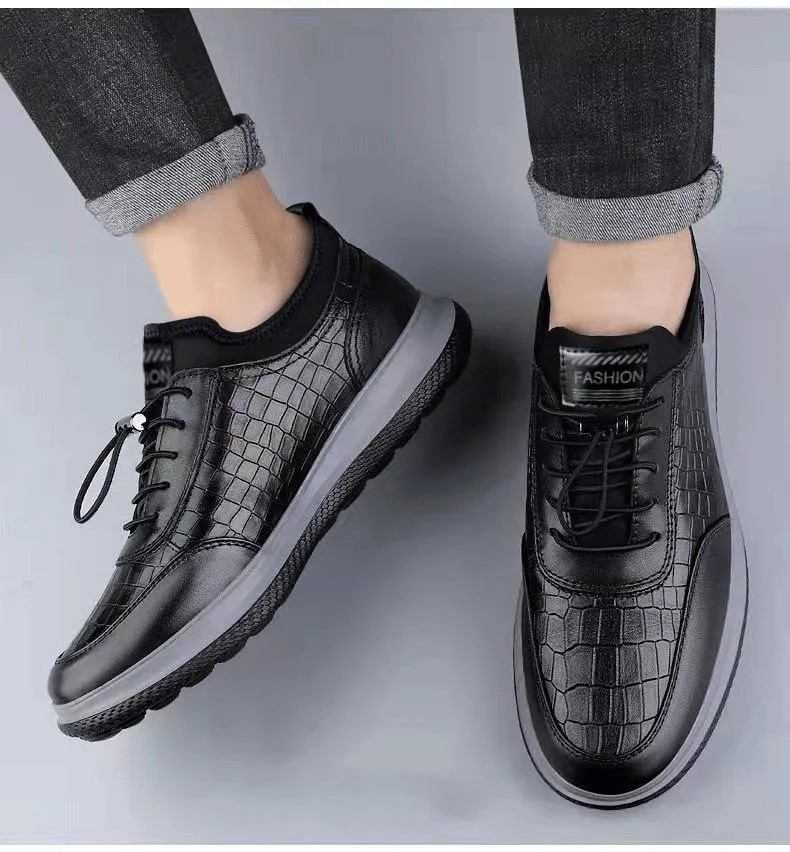 New-Fashion-PU-Upper-PVC-Rubber-Lace-up-Men-s-Leather-Sneakers-Shoes-Casual-Walkin