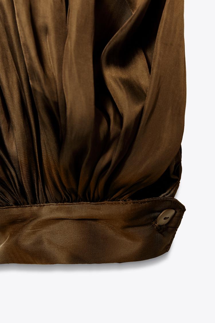 Zara ZW COLLECTION LONG PLEATED JUMPSUIT - Tobacco - Image 8
