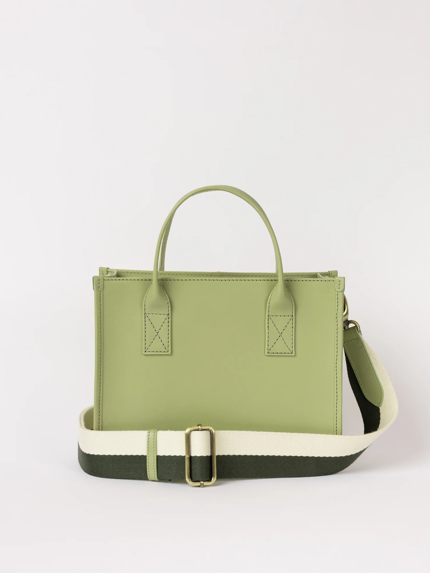 Jackie-Midi-Tea-Green-Classic-Leather-Striped-Webbing-Strap-1_副本