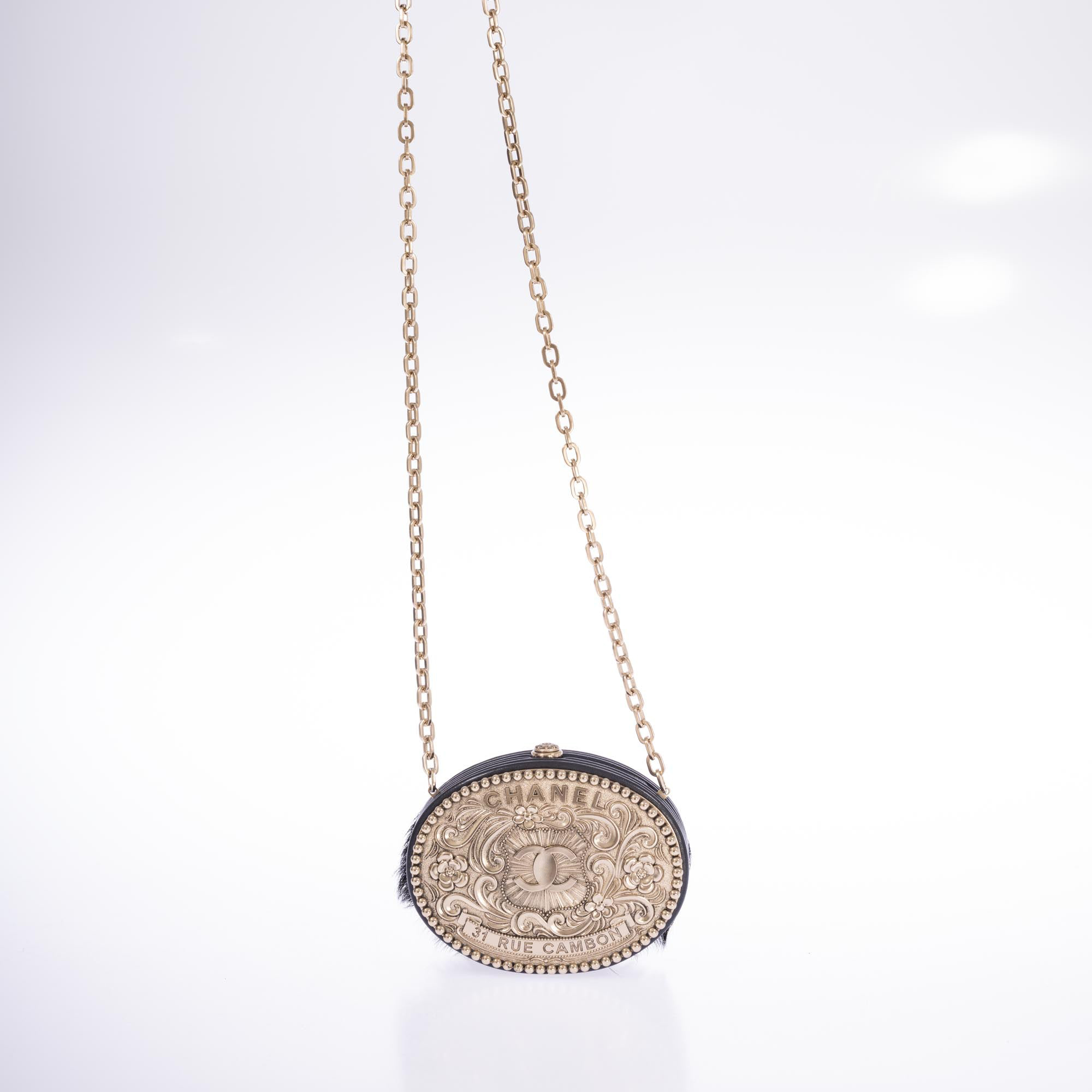 Vintage-Chanel-Paris-Dallas-Black-Leather-Pony-hair-Belt-Buckle-Minaudiere-Palladium-Hardware-2