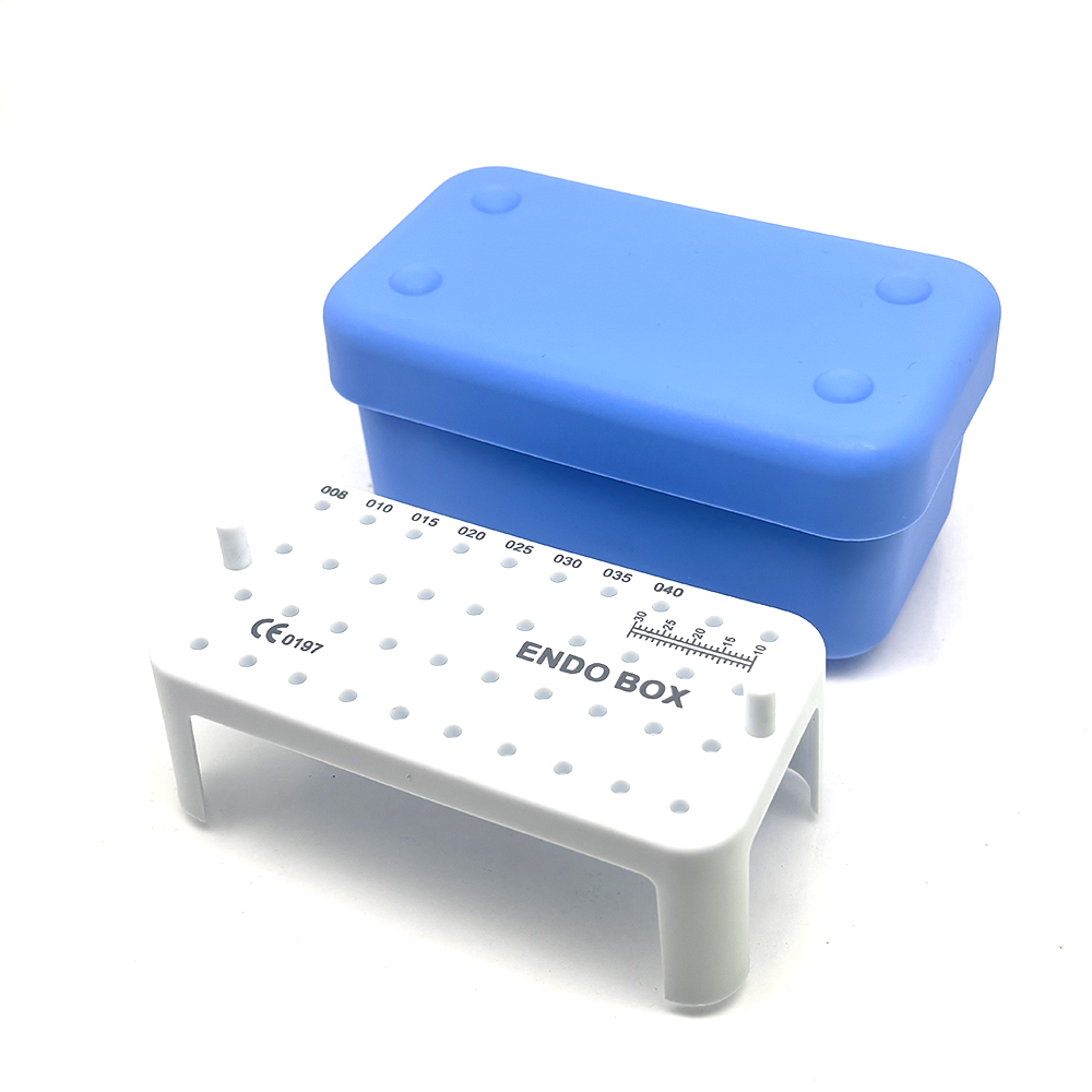 Dental Endo File Storage Box with Ruler 40-Hole Autoclavable Stand for Root