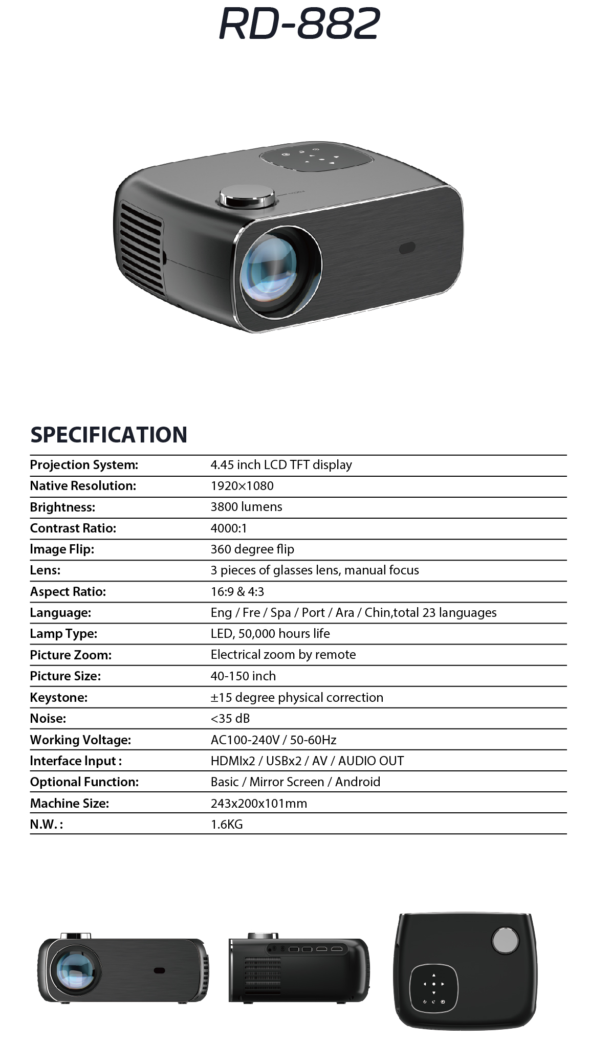 882 Specifications
