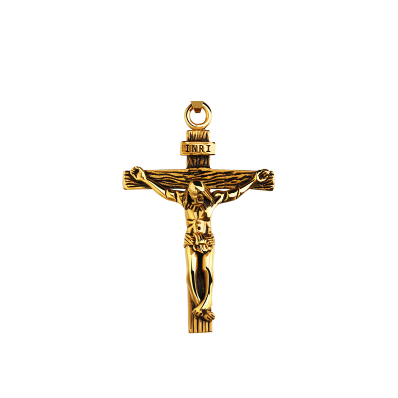 Men Stainless Steel Gold Silver Black Jesus Crucifix Pendant Chain Necklace AU - Picture 25 of 25