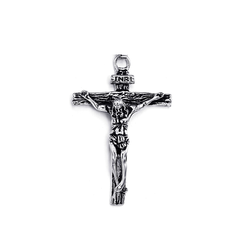 Men Stainless Steel Gold Silver Black Jesus Crucifix Pendant Chain Necklace AU - Picture 21 of 25
