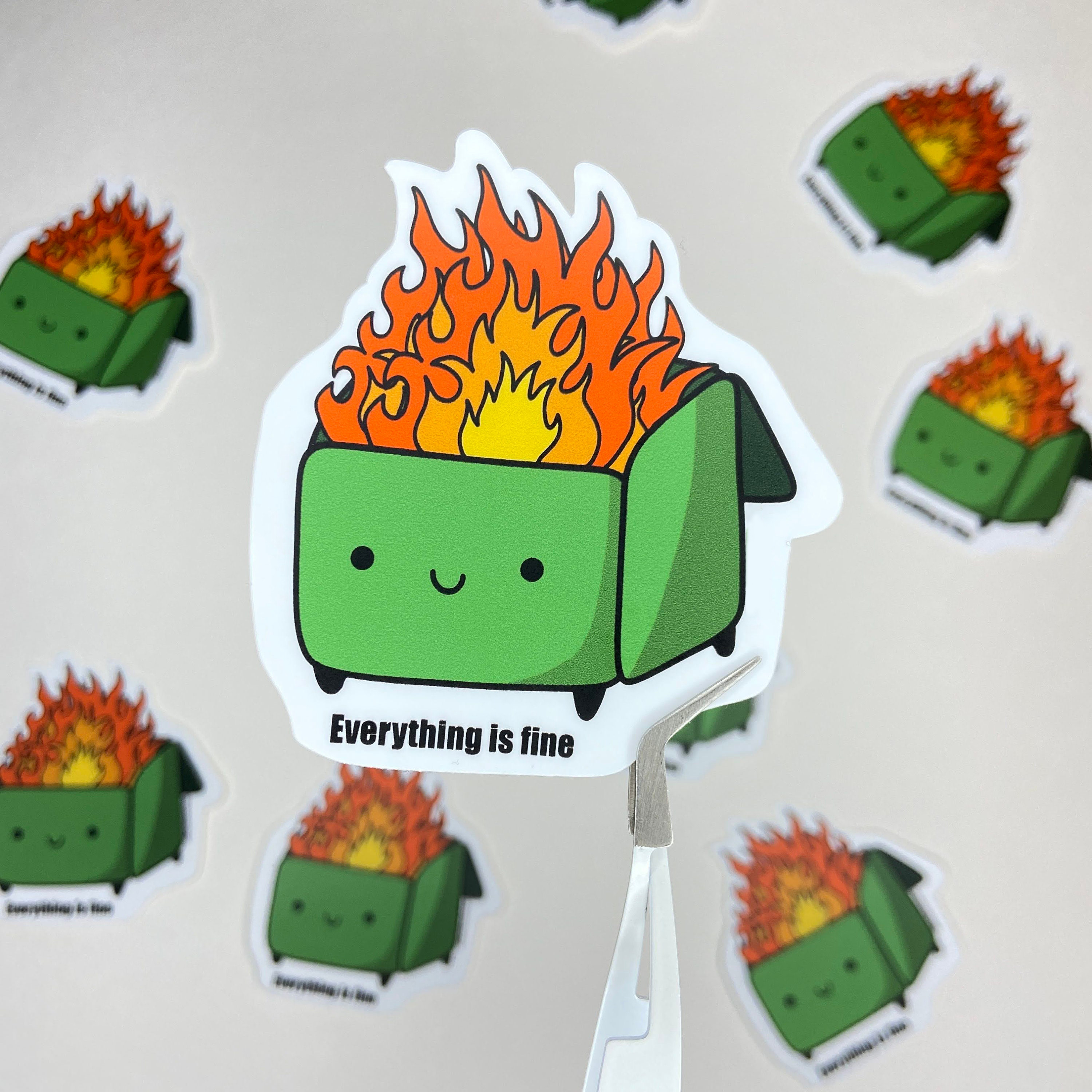 Everything Is Fine Nurse Stickers