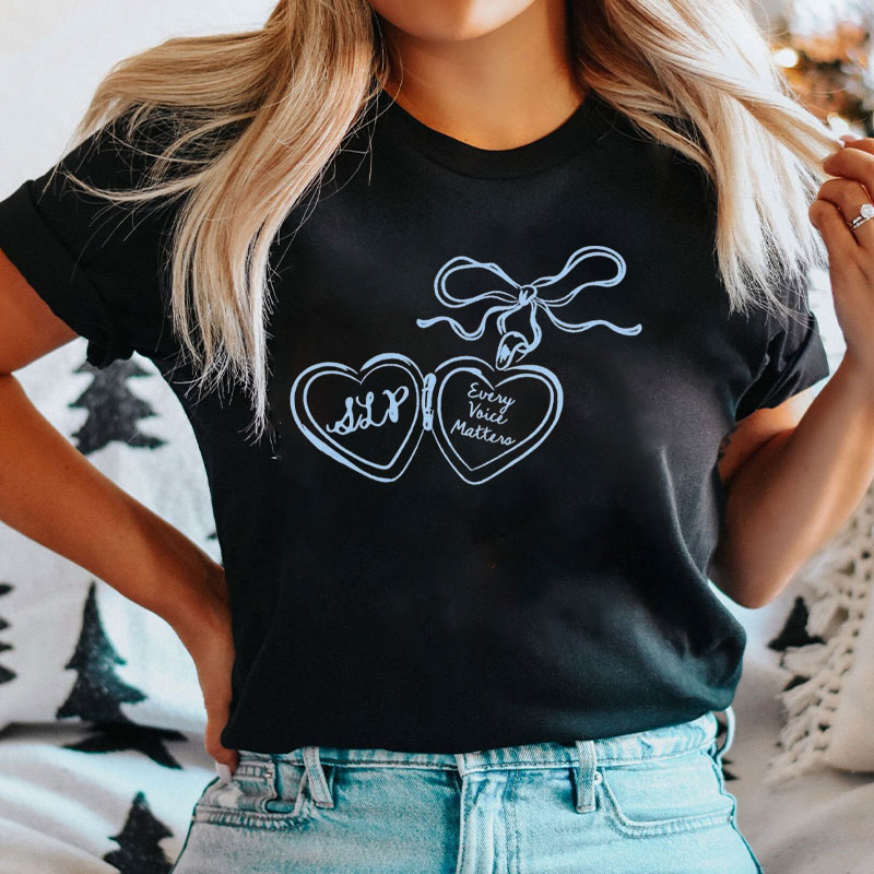 SLP Every Voice Matters Heart T-Shirt