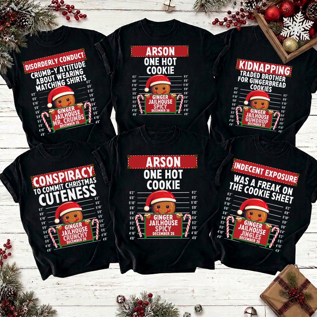 Personalized Gingerbread Jailhouse Funny Family Matching Teacher T-Shirt