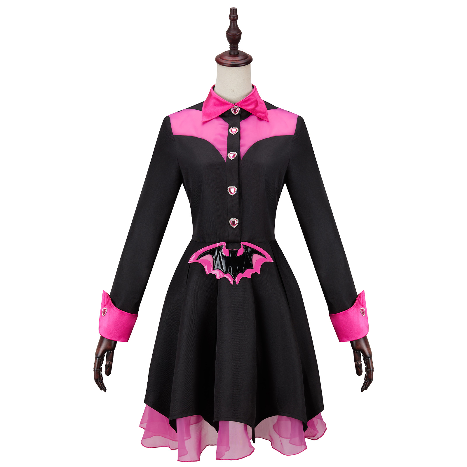 Película Draculaura Cosplay Disfraz Mujer Rojo Negro Vestido Hasta el Muslo Calcetines Conjunto de Corbata - Imagen 11 de 11