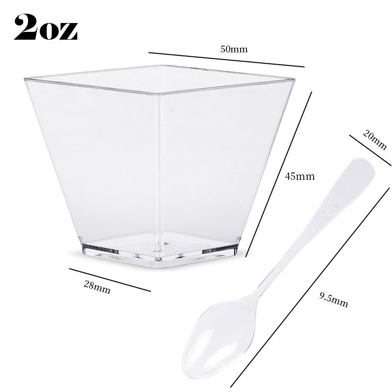 50pcs Dessert Cups Party Small Plastic Dessert Cups Disposable Ice Cream Cup