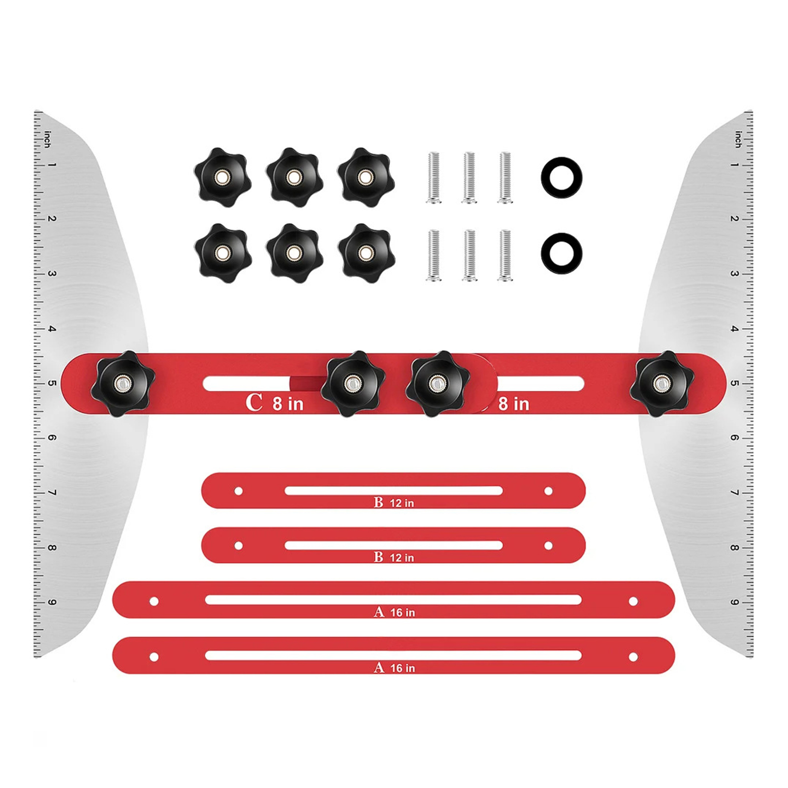 26PCS Stair Tread Template Tool Adjustable Metal Measuring Stair Jig Tool Kit - Picture 10 of 10