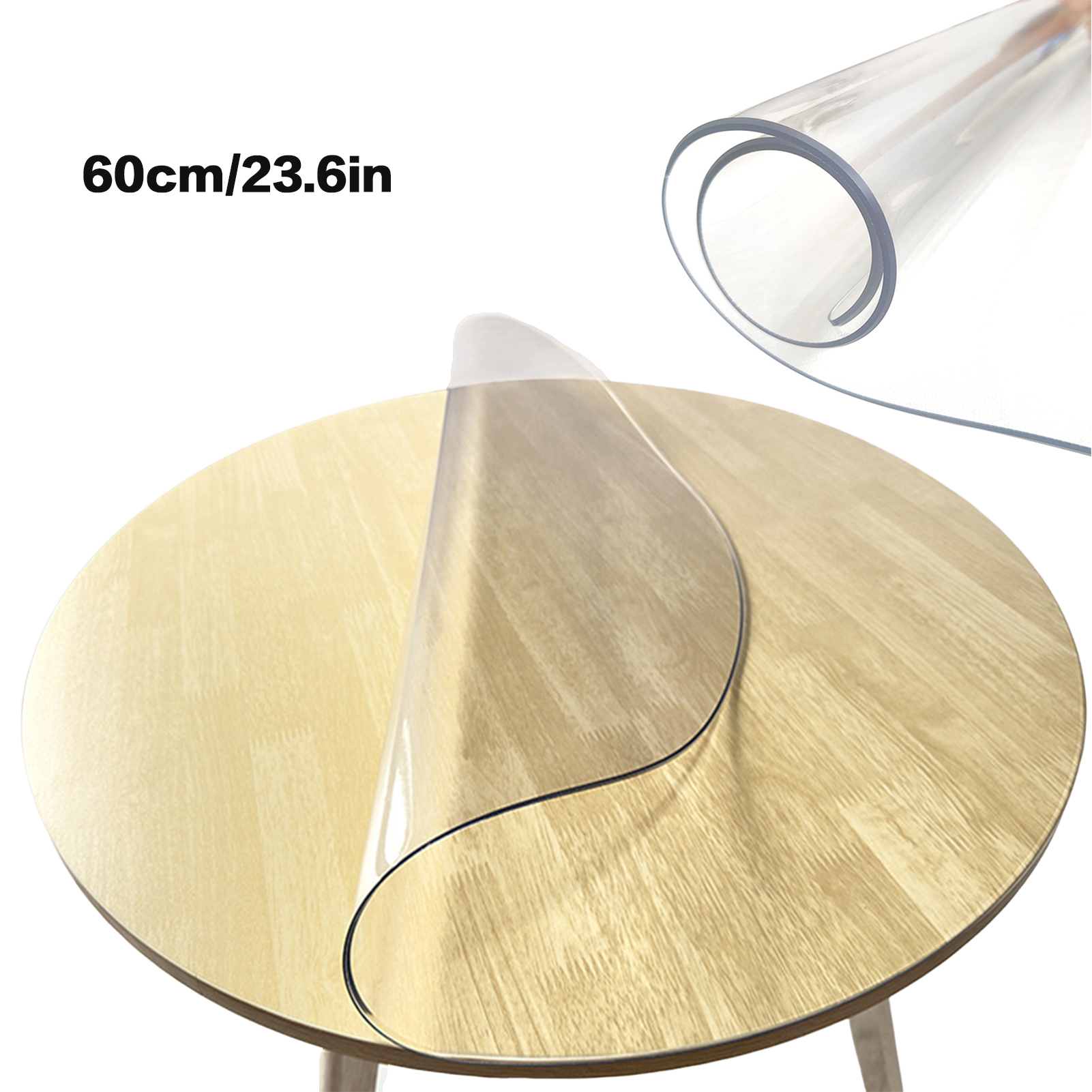 Round Tablecover Waterproof PVC 2.0mm Thick Clear Protector for Table Desk Pad - Picture 23 of 26