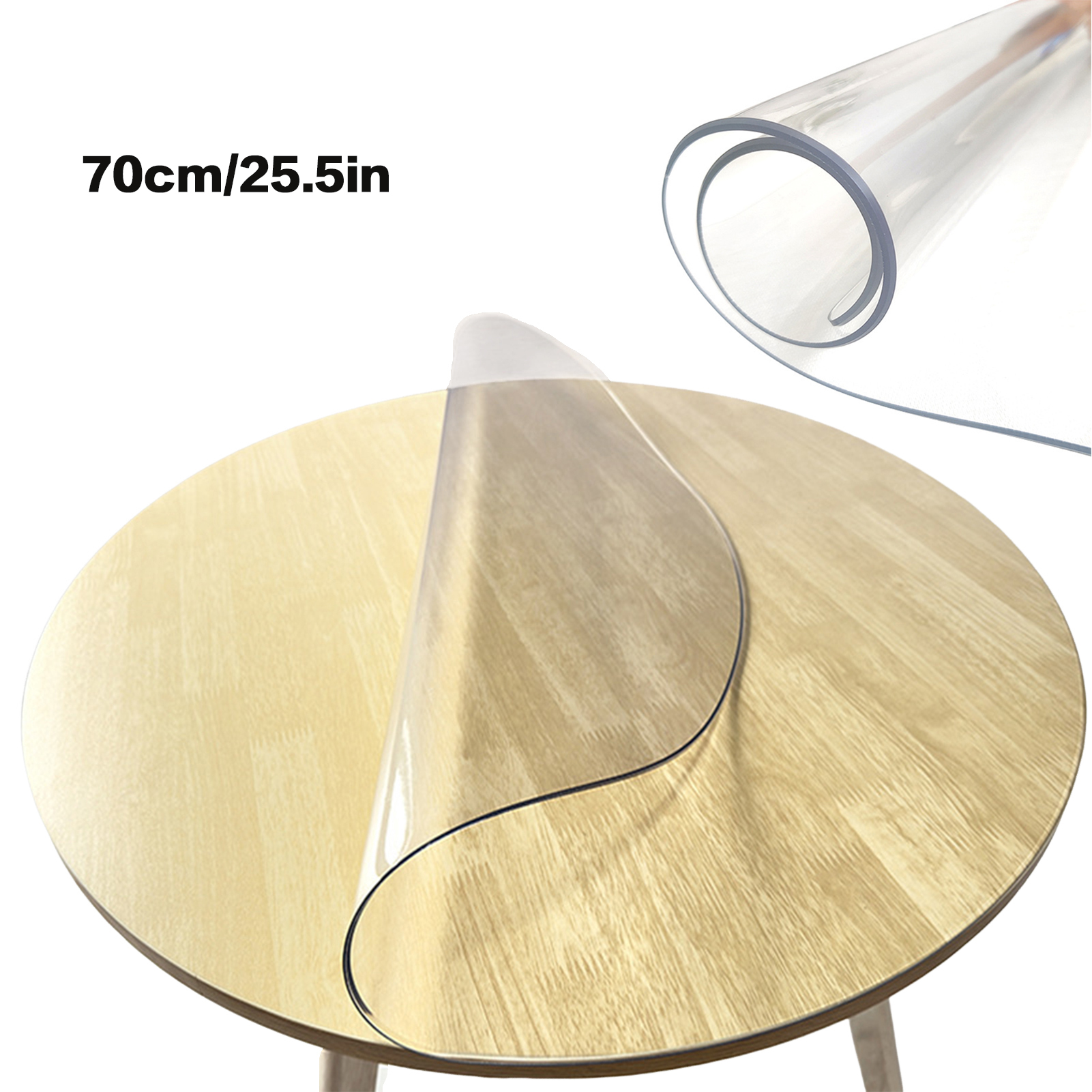 Round Tablecover Waterproof PVC 2.0mm Thick Clear Protector for Table Desk Pad - Picture 20 of 26