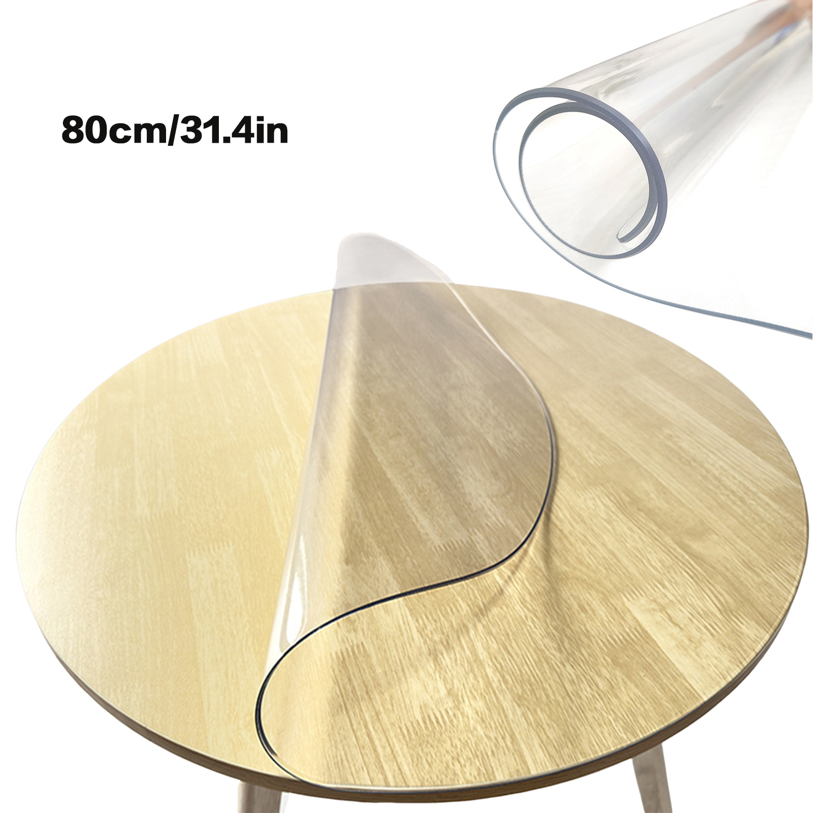 Round Tablecover Waterproof PVC 2.0mm Thick Clear Protector for Table Desk Pad - Picture 24 of 26