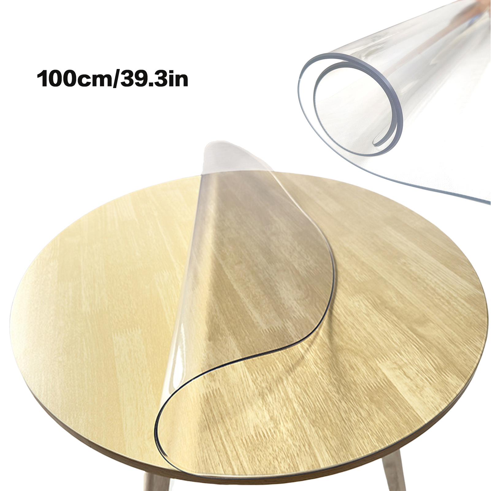Round Tablecover Waterproof PVC 2.0mm Thick Clear Protector for Table Desk Pad - Picture 21 of 26