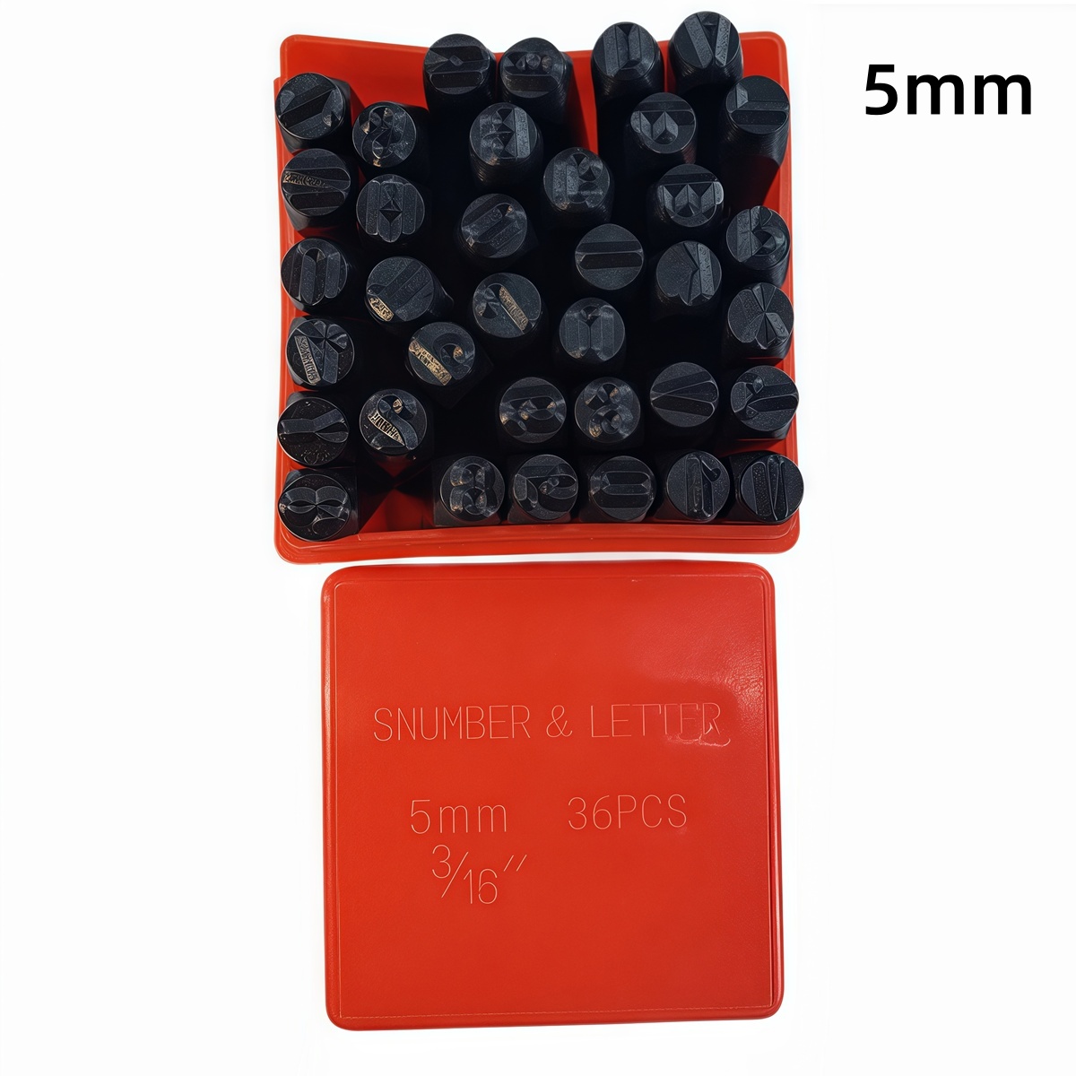 36 PCS Alphabet Number Letter Punch Kit Metal Stamp Set for Imprinting Marking