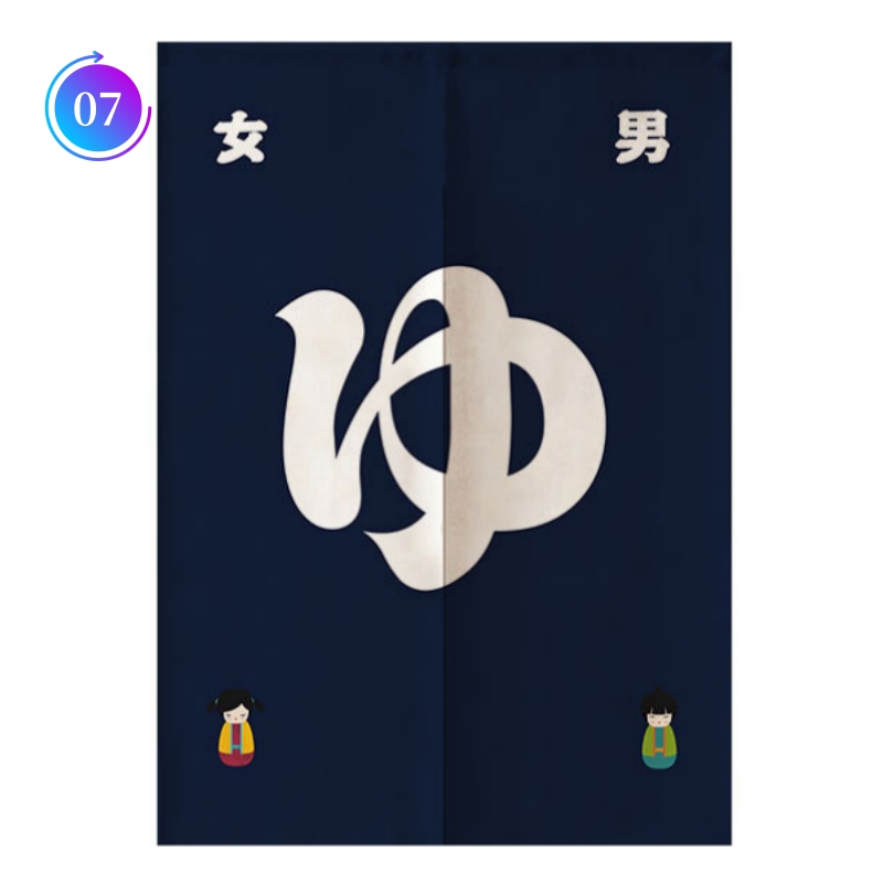 JAPANESE Noren Bathroom Cloth signage Entrance Decor Tapestry Door Curtain Panel - Picture 15 of 15