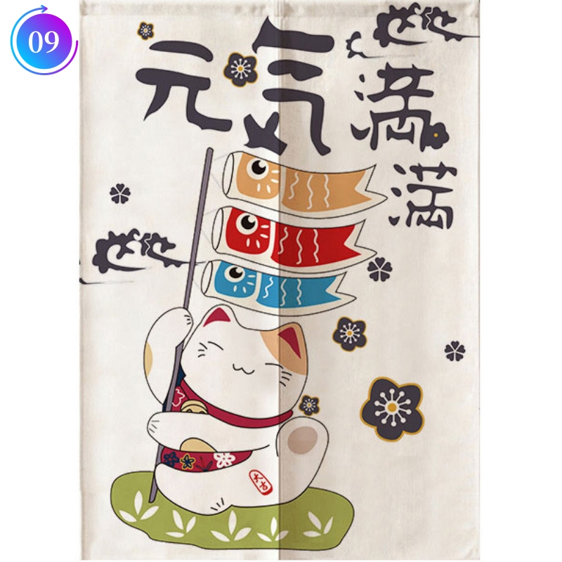 JAPANESE Noren Lucky Cat Room Doorway Drapes Hanging Tapestry Door Curtain Panel - Picture 19 of 22