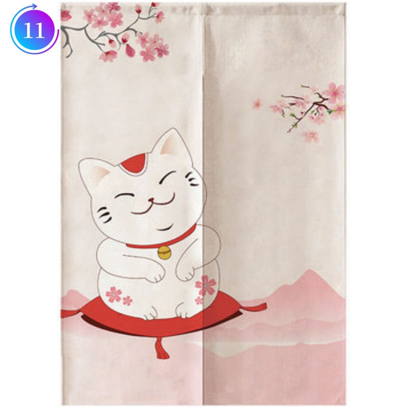 JAPANESE Noren Lucky Cat Room Doorway Drapes Hanging Tapestry Door Curtain Panel - Picture 21 of 22
