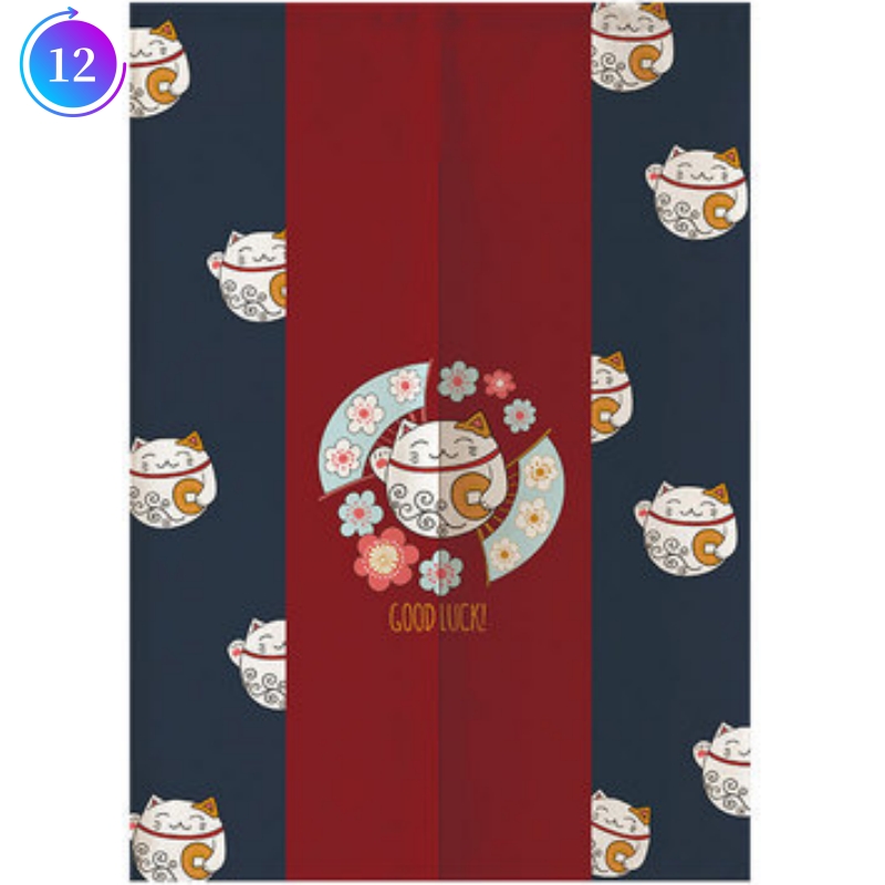 JAPANESE Noren Lucky Cat Room Doorway Drapes Hanging Tapestry Door Curtain Panel - Picture 22 of 22
