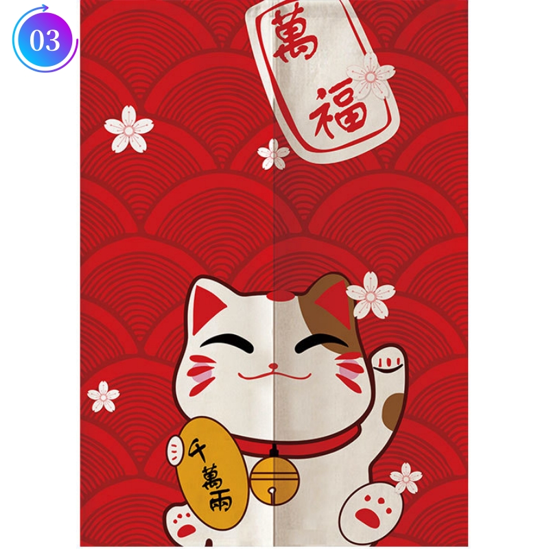 JAPANESE Noren Lucky Cat Room Doorway Drapes Hanging Tapestry Door Curtain Panel - Picture 13 of 22