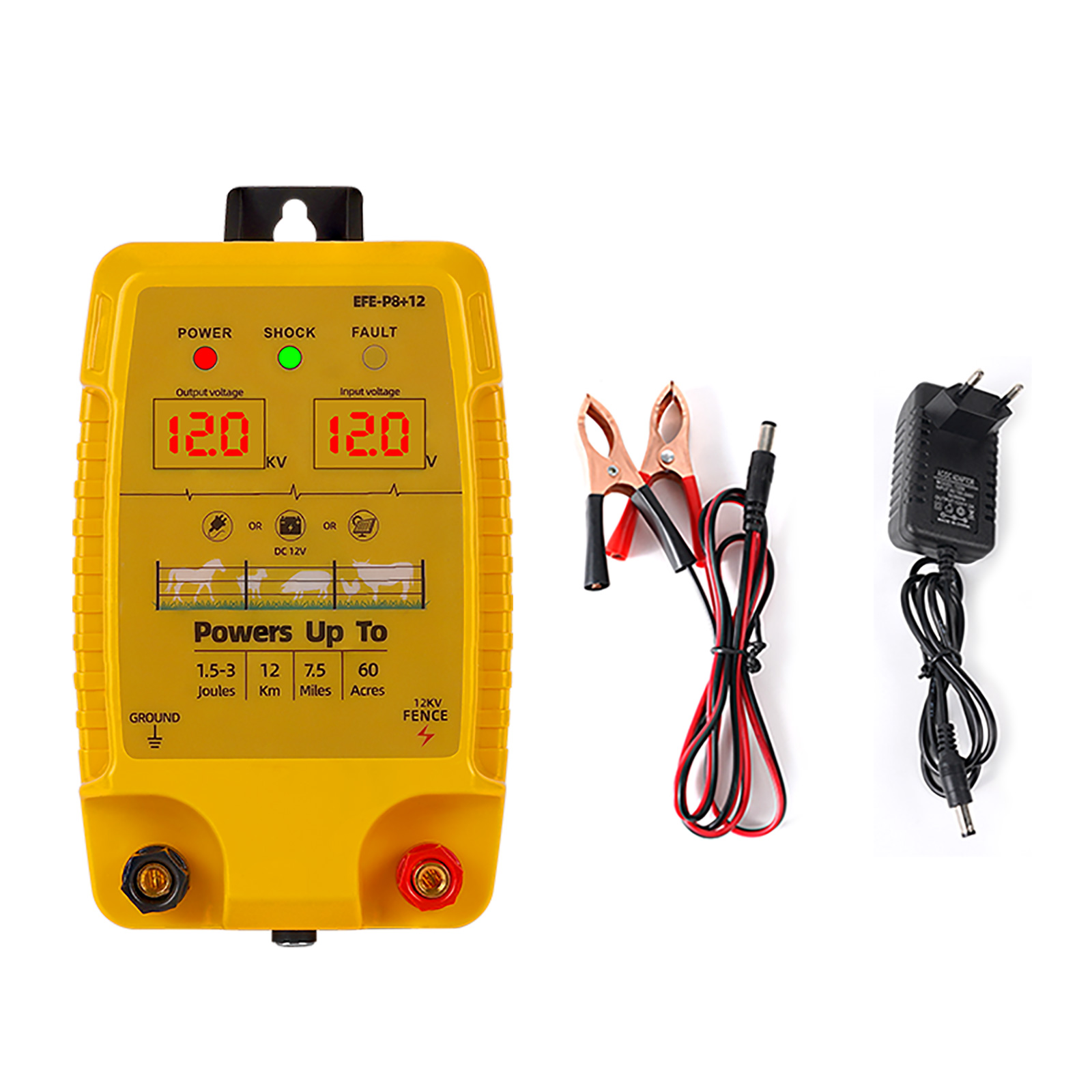 Electric Fence Energiser Unit 12KV AC Powered 1.5-3 J 12km Horse Fencing Kit - Picture 9 of 12