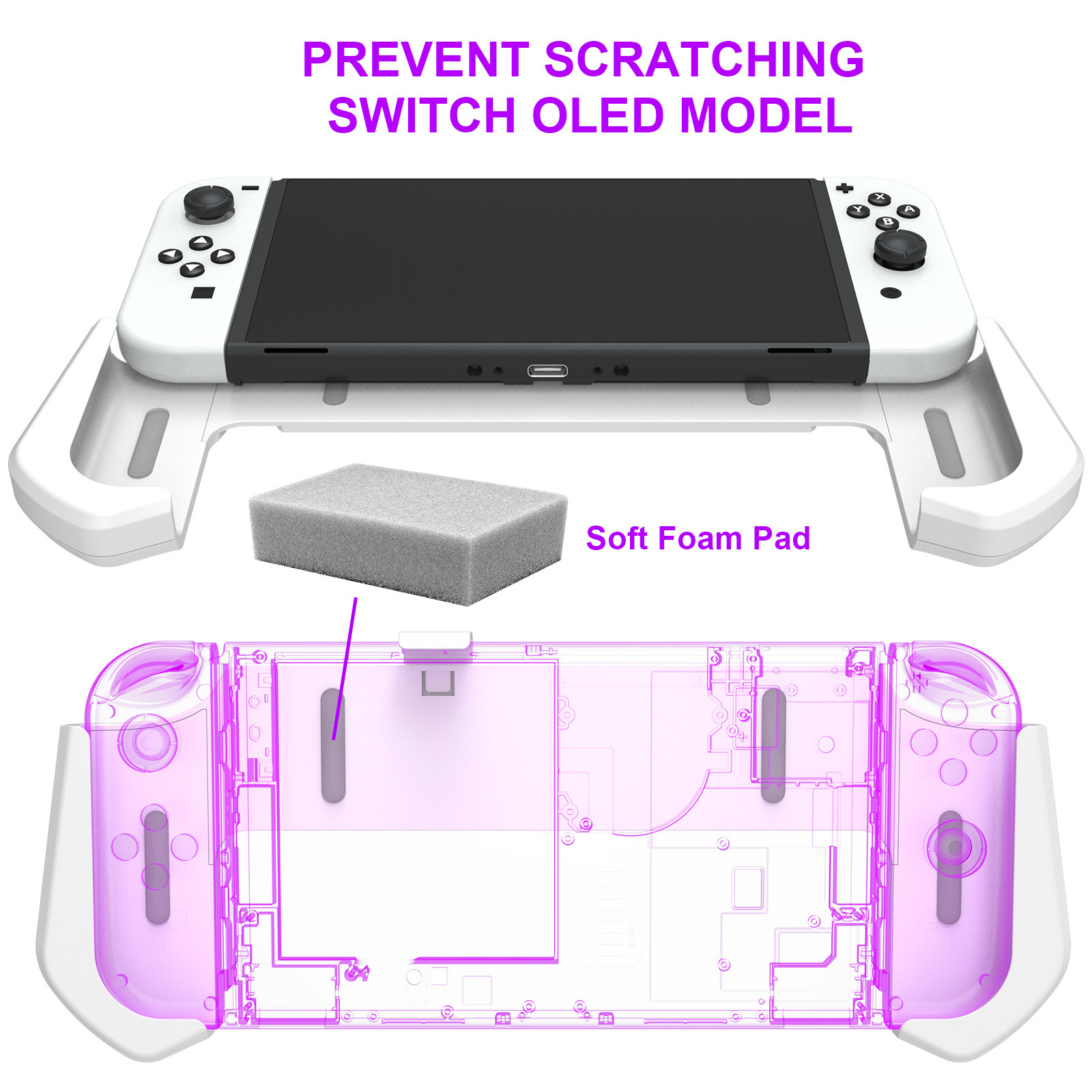 Funda Protectora Empuñadura para Nintendo Switch OLED, Accesorios Carcasa - Imagen 4 de 14