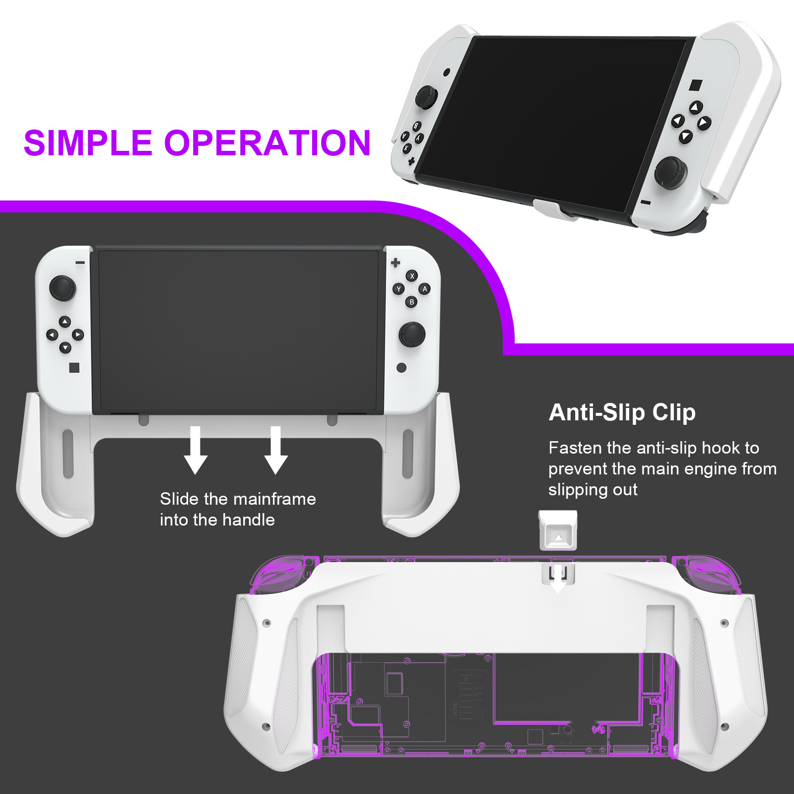 Funda Protectora Empuñadura para Nintendo Switch OLED, Accesorios Carcasa - Imagen 5 de 14