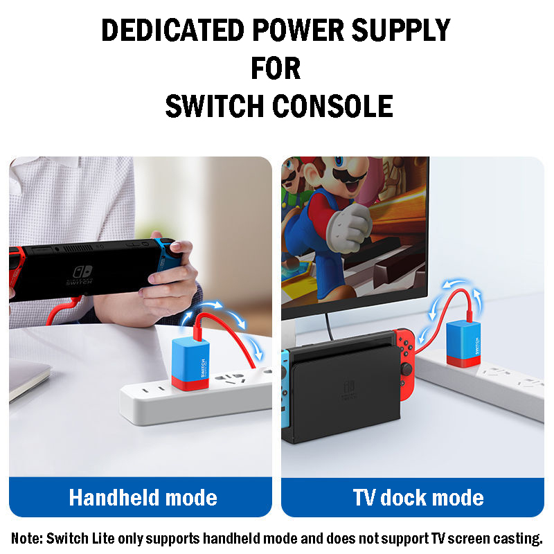 Alimentación de carga rápida para Nintendo Switch/OLED con conversión de pantalla de cable tipo C - Imagen 8 de 17