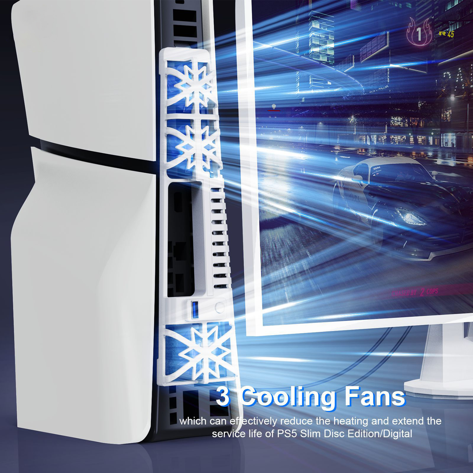 Cooling Fan with RGB Lights for PS5 Slim Console - Picture 12 of 13