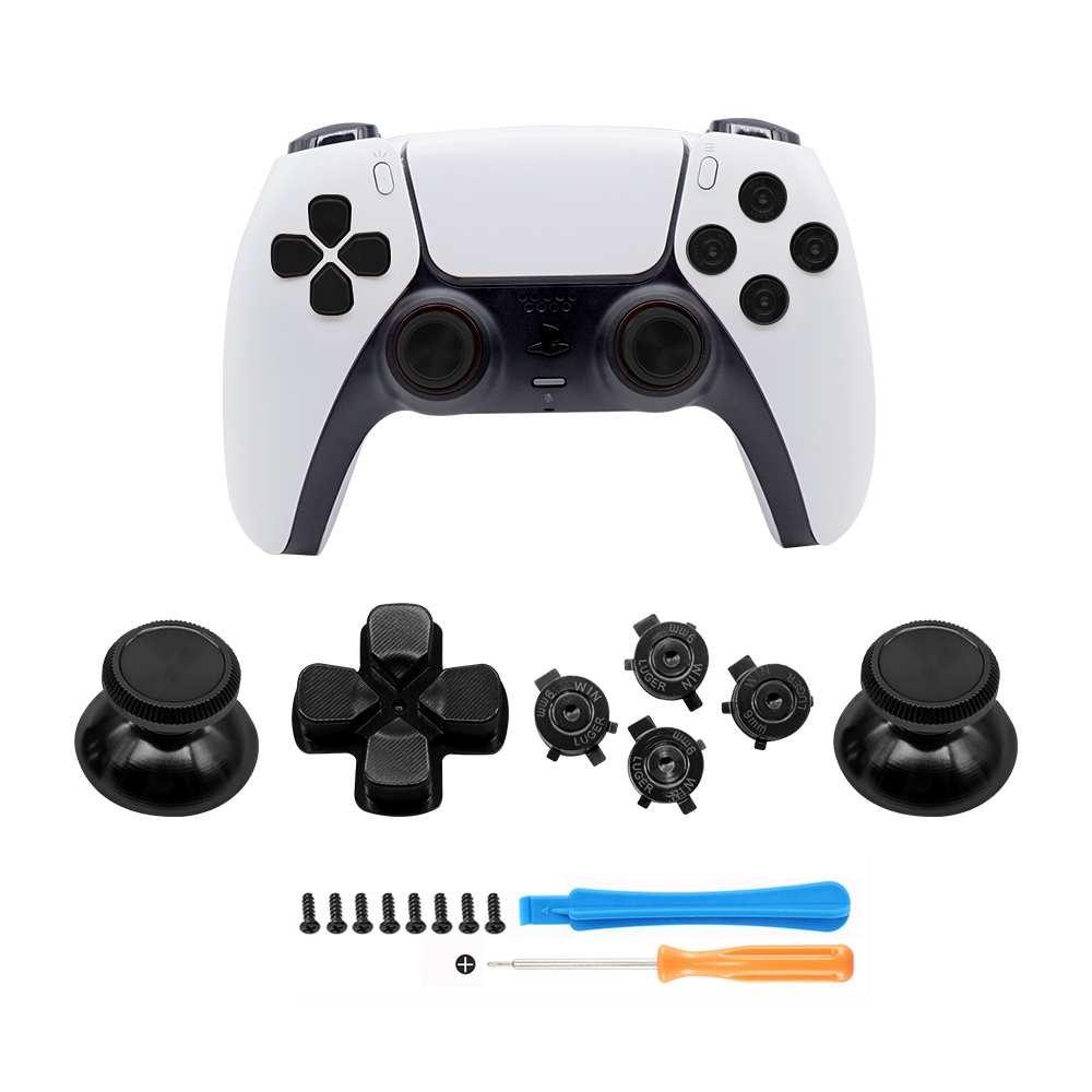Botones ABXY y D-pad metálicos mejorados para mando de PS5: kit de recambio premium para una mayor precisión y durabilidad