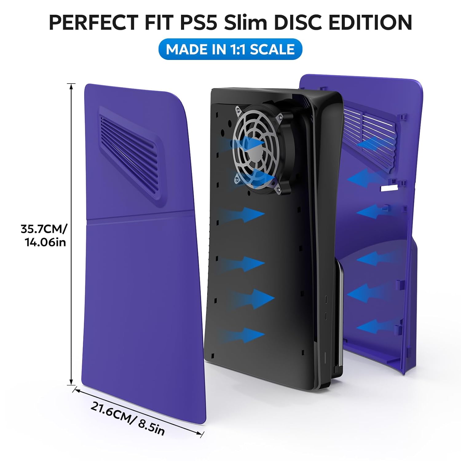 Panel de carcasa para PlayStation 5 Slim Disc Edition, placa frontal con respiraderos de refrigeración - Imagen 17 de 37