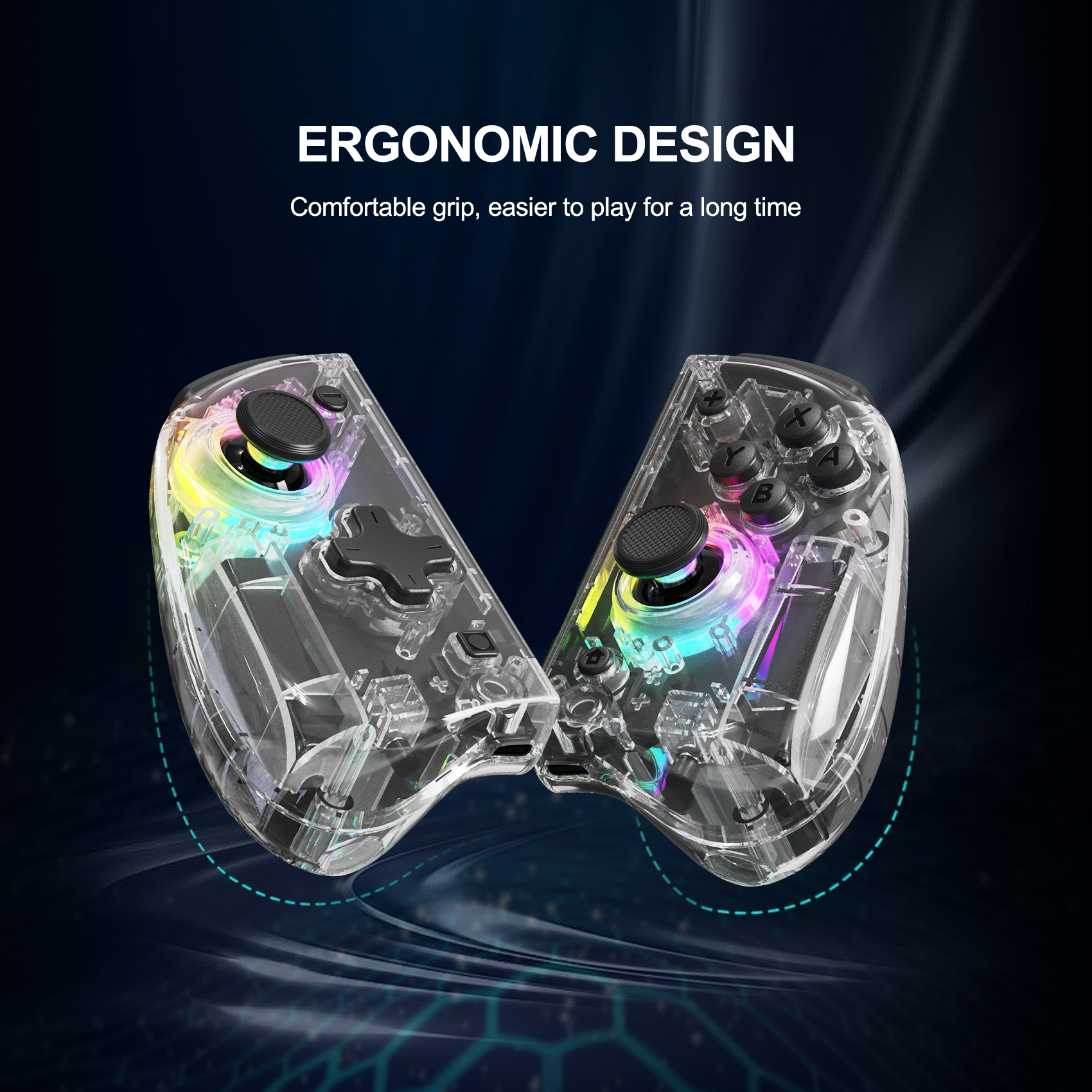 Game Controller for Switch/OLED with Adjustable TURBO/Vibration/Programmable/RGB - Picture 22 of 56