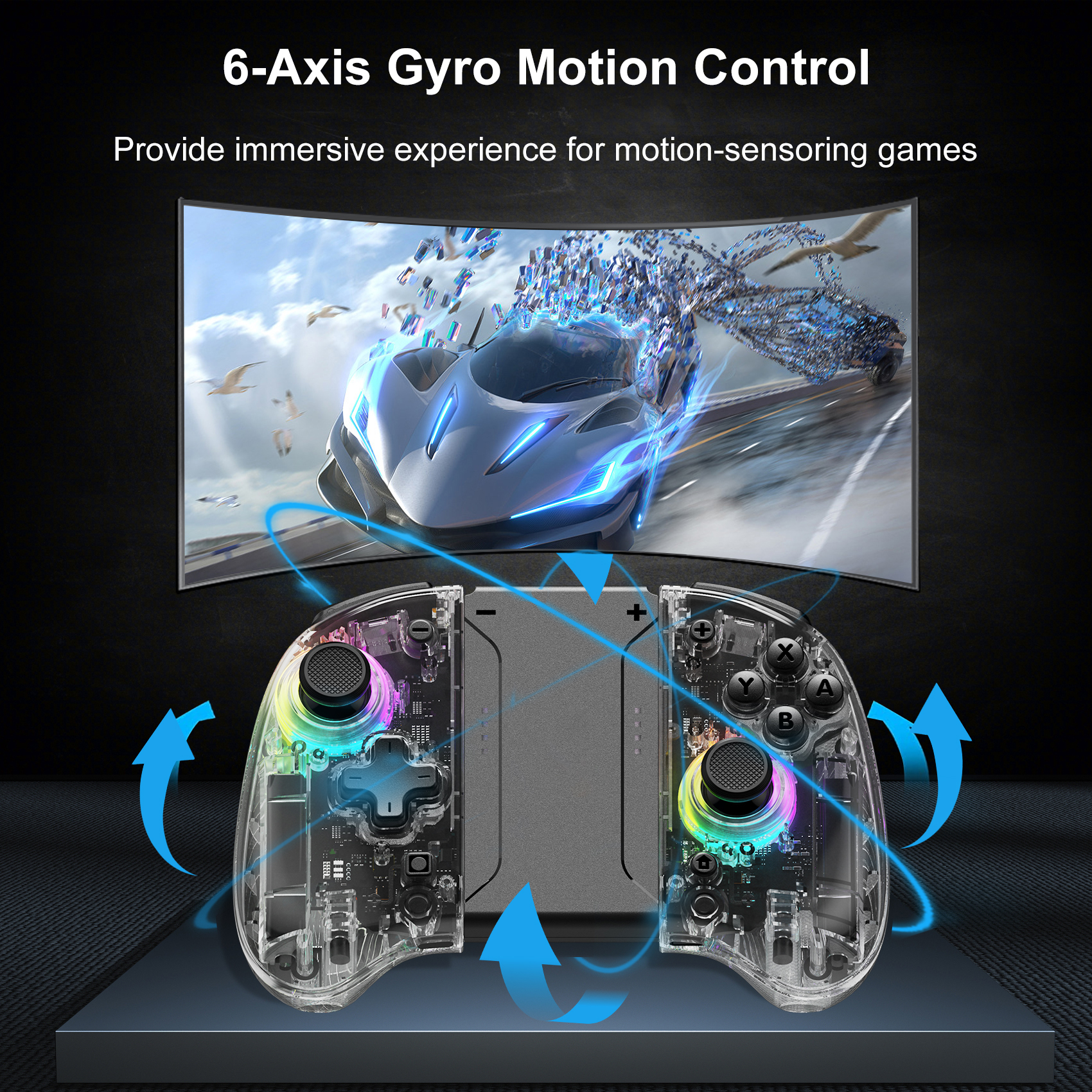 Game Controller for Switch/OLED with Adjustable TURBO/Vibration/Programmable/RGB - Picture 17 of 56