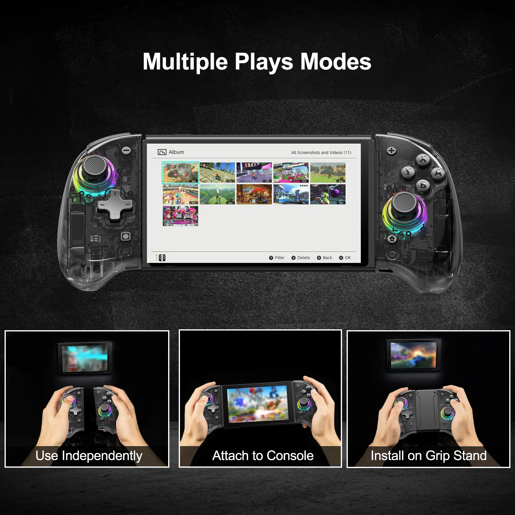 Game Controller for Switch/OLED with Adjustable TURBO/Vibration/Programmable/RGB - Picture 46 of 56