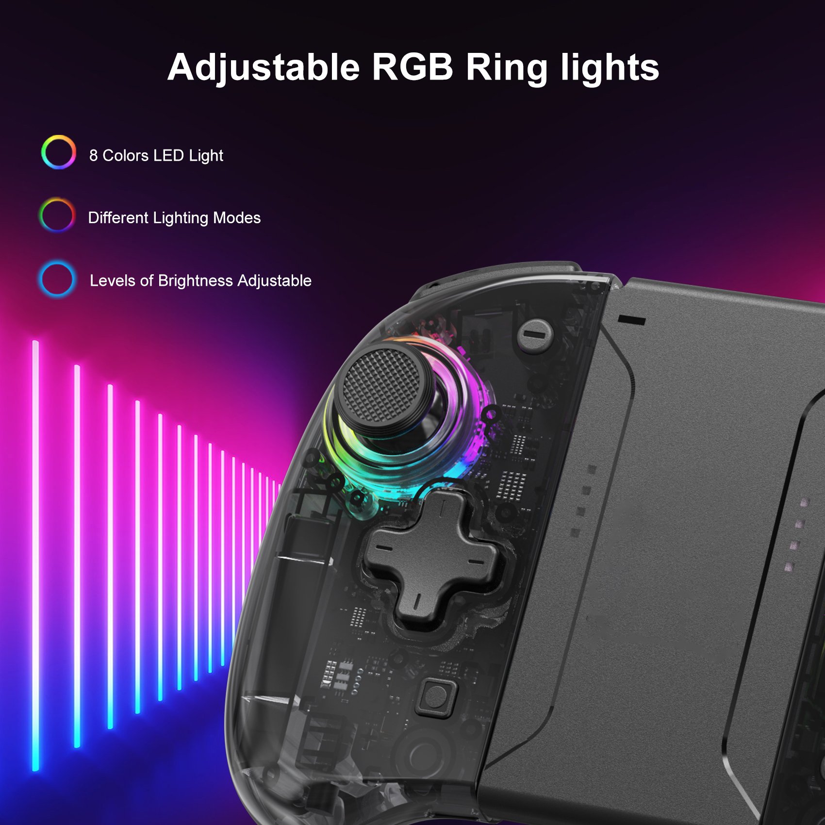 Game Controller for Switch/OLED with Adjustable TURBO/Vibration/Programmable/RGB - Picture 52 of 56