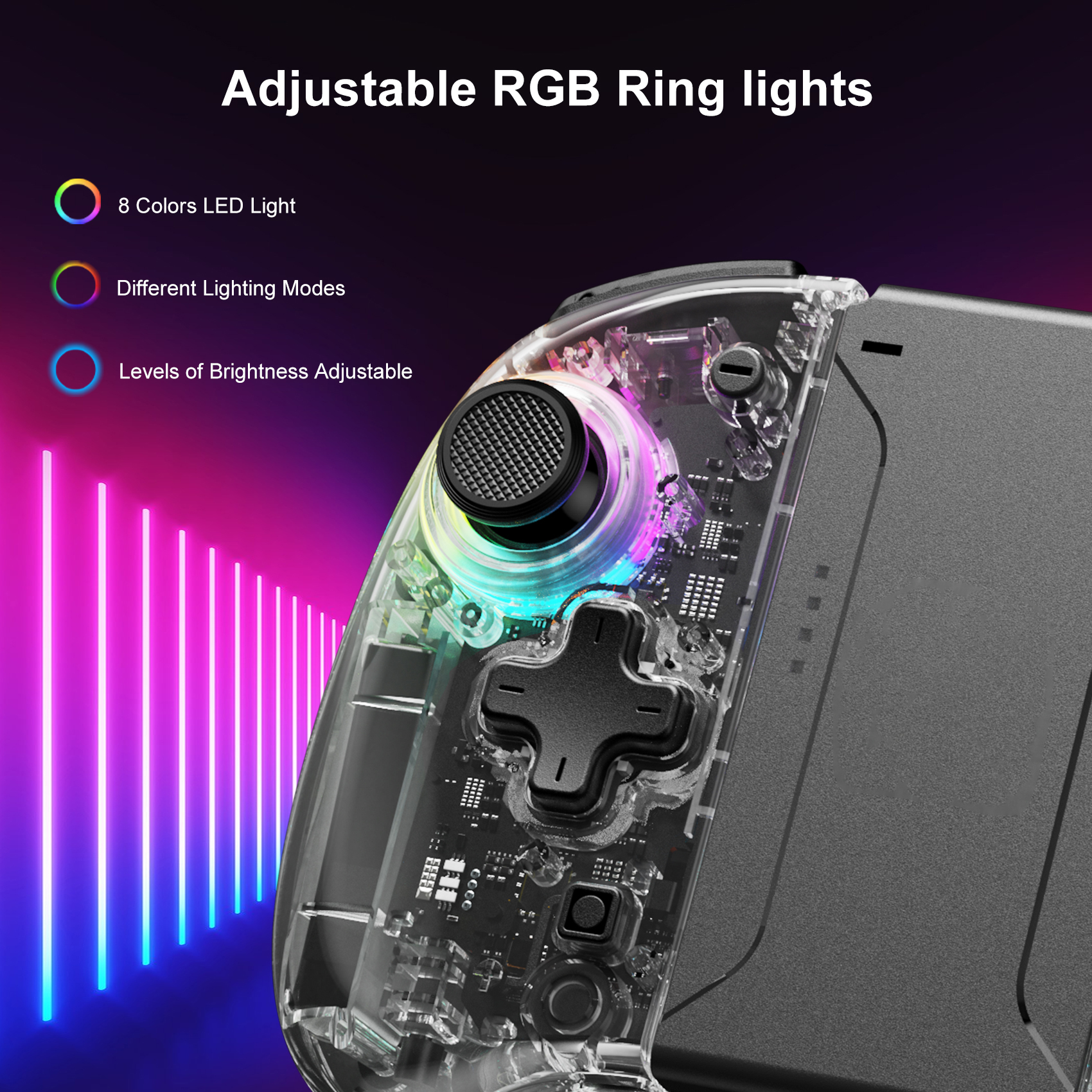 Game Controller for Switch/OLED with Adjustable TURBO/Vibration/Programmable/RGB - Picture 19 of 56